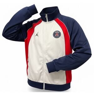 Nike Jordan Mens White Paris Saint Germain Full Zip Track Jacket Size-S